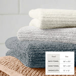 Turkish Cotton Ribbed 6-Piece Bath Towel Set - Georgiana Collection White Cliff Studio Towels
