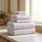 Turkish Cotton Ribbed 6-Piece Bath Towel Set - Georgiana Collection White Cliff Studio Towels