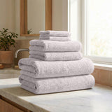 Turkish Cotton Ribbed 6-Piece Bath Towel Set - Georgiana Collection White Cliff Studio Towels