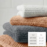 Turkish Cotton Ribbed 6-Piece Bath Towel Set - Georgiana Collection White Cliff Studio Towels