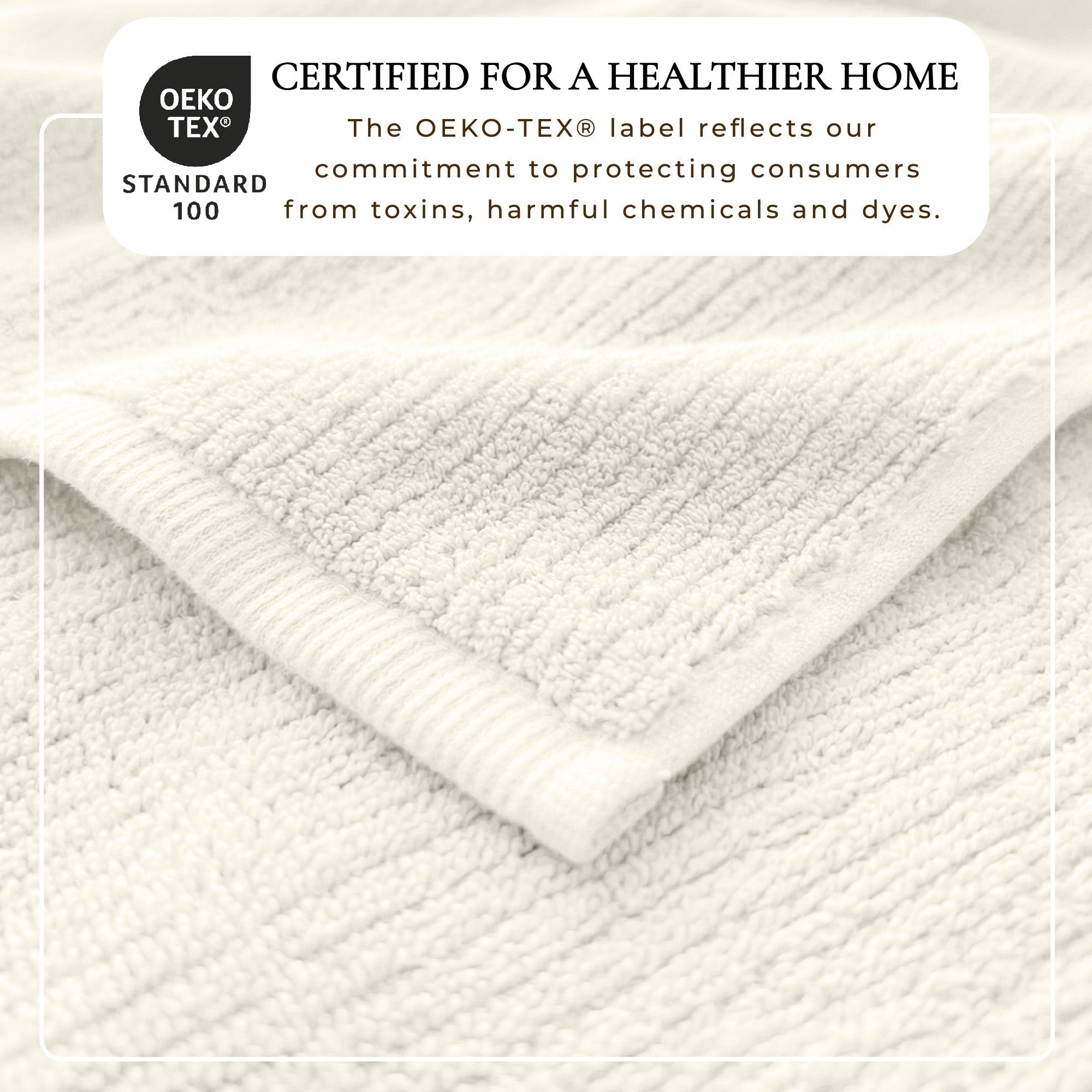 Turkish Cotton Ribbed 6-Piece Bath Towel Set - Georgiana Collection White Cliff Studio Towels