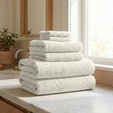Turkish Cotton Ribbed 6-Piece Bath Towel Set - Georgiana Collection White Cliff Studio Towels