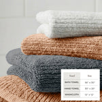 Turkish Cotton Ribbed 6-Piece Bath Towel Set - Georgiana Collection White Cliff Studio Towels