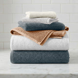 Turkish Cotton Ribbed 6-Piece Bath Towel Set - Georgiana Collection White Cliff Studio Towels