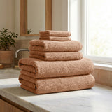 Turkish Cotton Ribbed 6-Piece Bath Towel Set - Georgiana Collection White Cliff Studio Towels