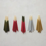 Two-Tone Thin Taper Candles, Cream & Olive, Set of 24 White Cliff Studio Candles