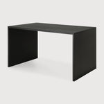 U desk - varnished oak - black - rectangular - with cable management White Cliff Studio Desk