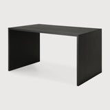 U desk - varnished oak - black - rectangular - with cable management White Cliff Studio Desk