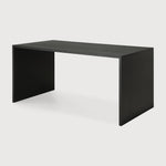U desk - varnished oak - black - rectangular - with cable management White Cliff Studio Desk