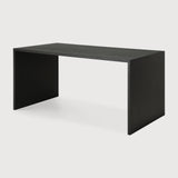 U desk - varnished oak - black - rectangular - with cable management White Cliff Studio Desk