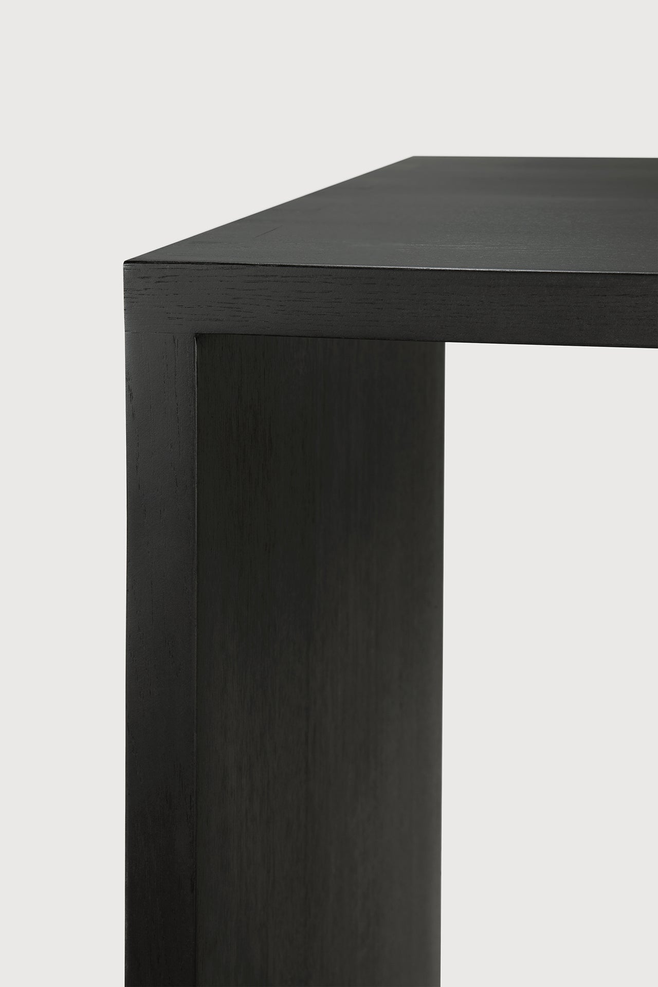 U desk - varnished oak - black - rectangular - with cable management White Cliff Studio Desk