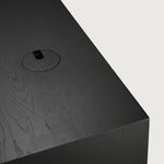 U desk - varnished oak - black - rectangular - with cable management White Cliff Studio Desk