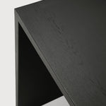 U desk - varnished oak - black - rectangular - with cable management White Cliff Studio Desk