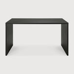 U desk - varnished oak - black - rectangular - with cable management White Cliff Studio Desk