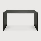 U desk - varnished oak - black - rectangular - with cable management White Cliff Studio Desk
