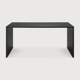 U desk - varnished oak - black - rectangular - with cable management White Cliff Studio Desk