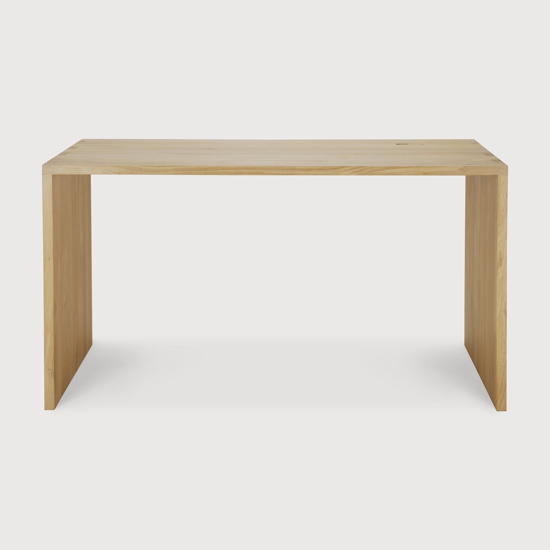 U desk - varnished oak - rectangular - with cable management White Cliff Studio Desk