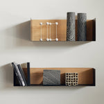 U shelf - oak - black metal White Cliff Studio Wall Shelf