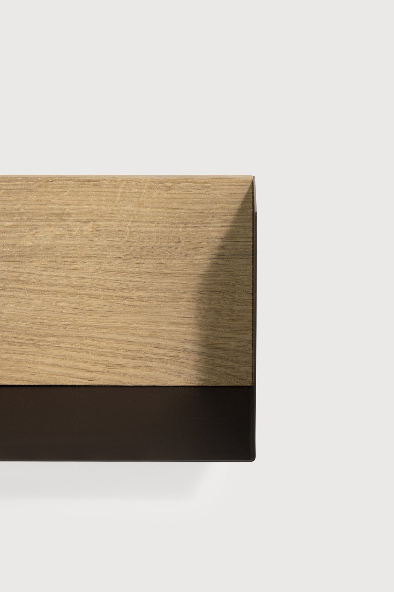 U shelf - oak - black metal White Cliff Studio Wall Shelf