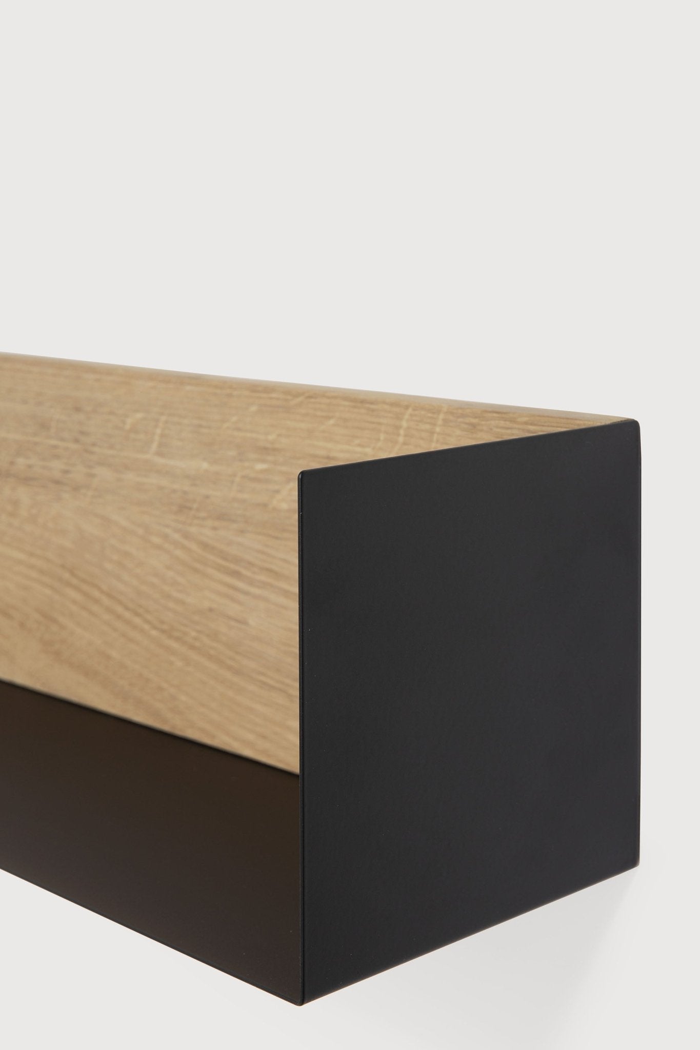 U shelf - oak - black metal White Cliff Studio Wall Shelf