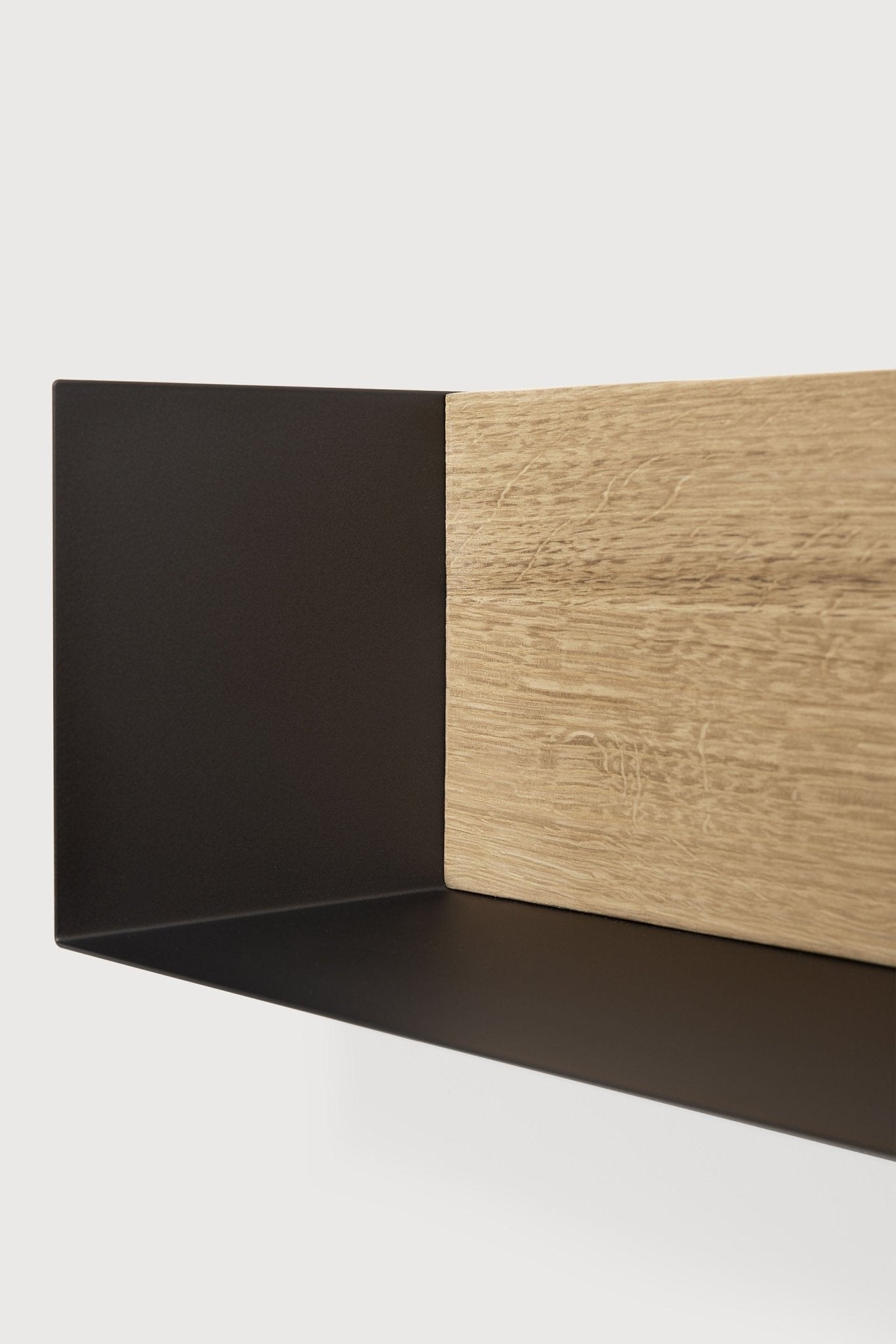 U shelf - oak - black metal White Cliff Studio Wall Shelf