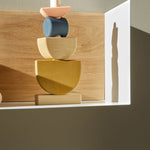 U shelf - oak - white metal White Cliff Studio Wall Shelf