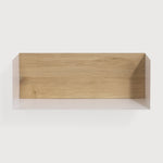 U shelf - oak - white metal White Cliff Studio Wall Shelf
