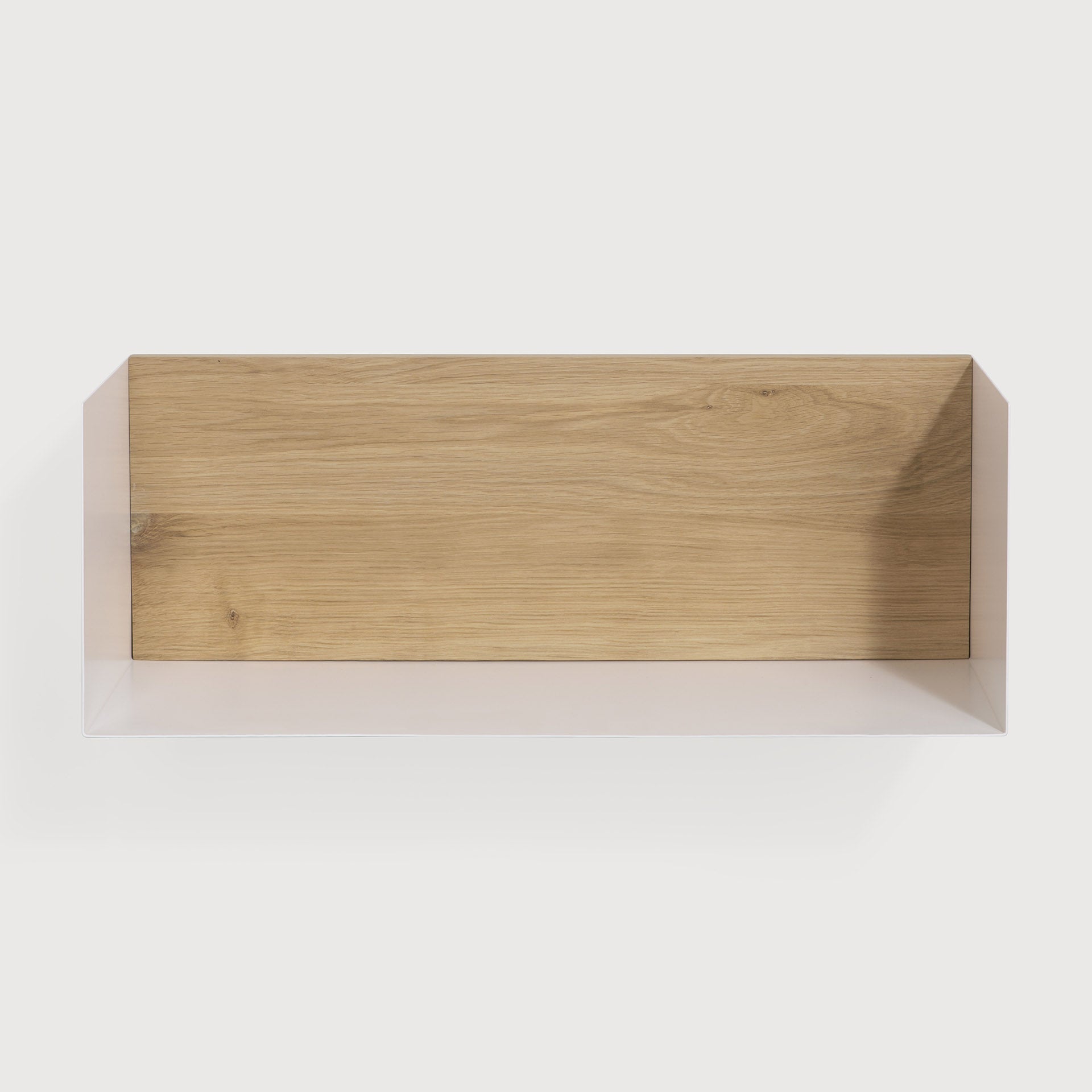 U shelf - oak - white metal White Cliff Studio Wall Shelf