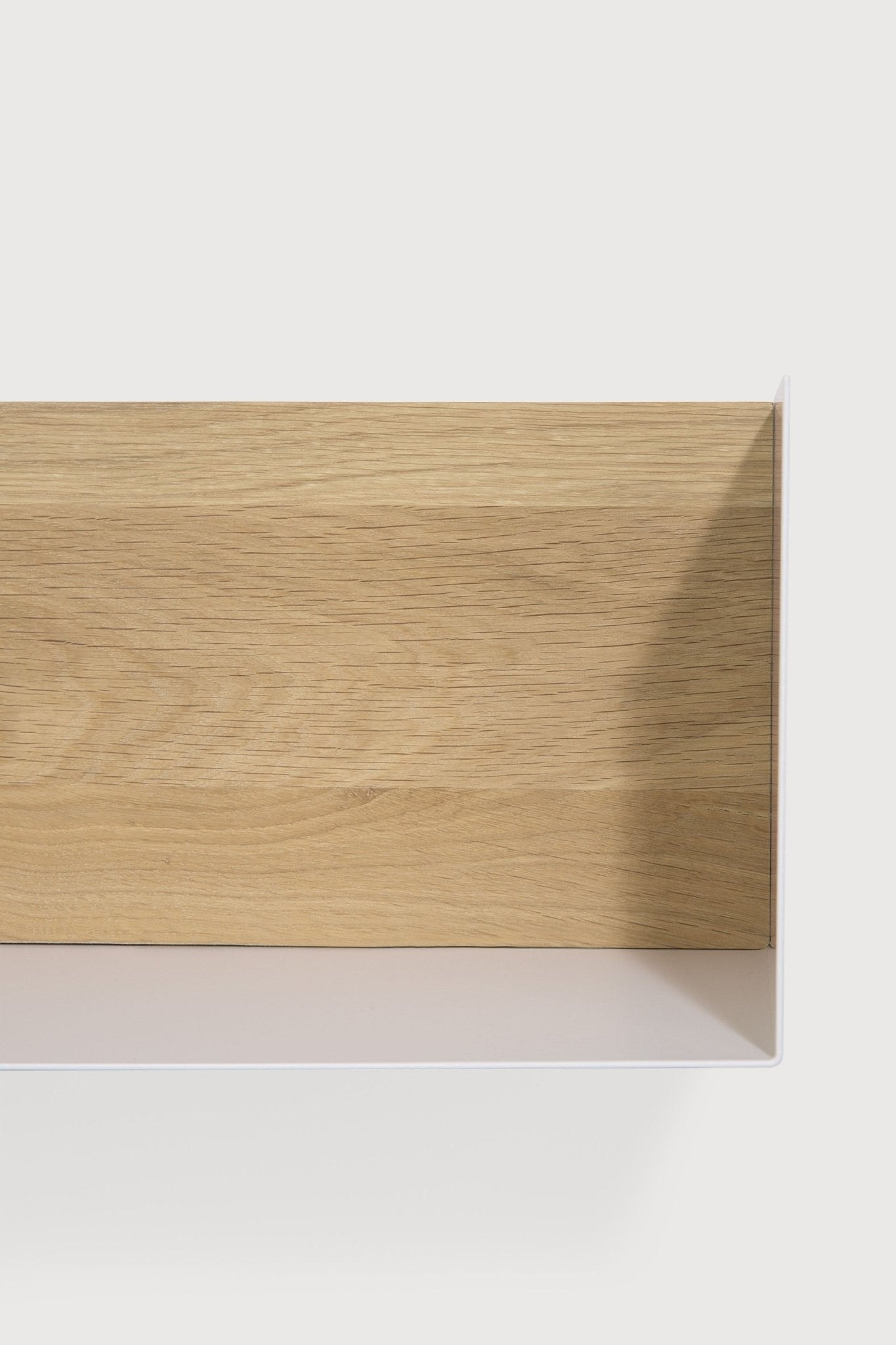 U shelf - oak - white metal White Cliff Studio Wall Shelf