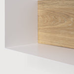 U shelf - oak - white metal White Cliff Studio Wall Shelf