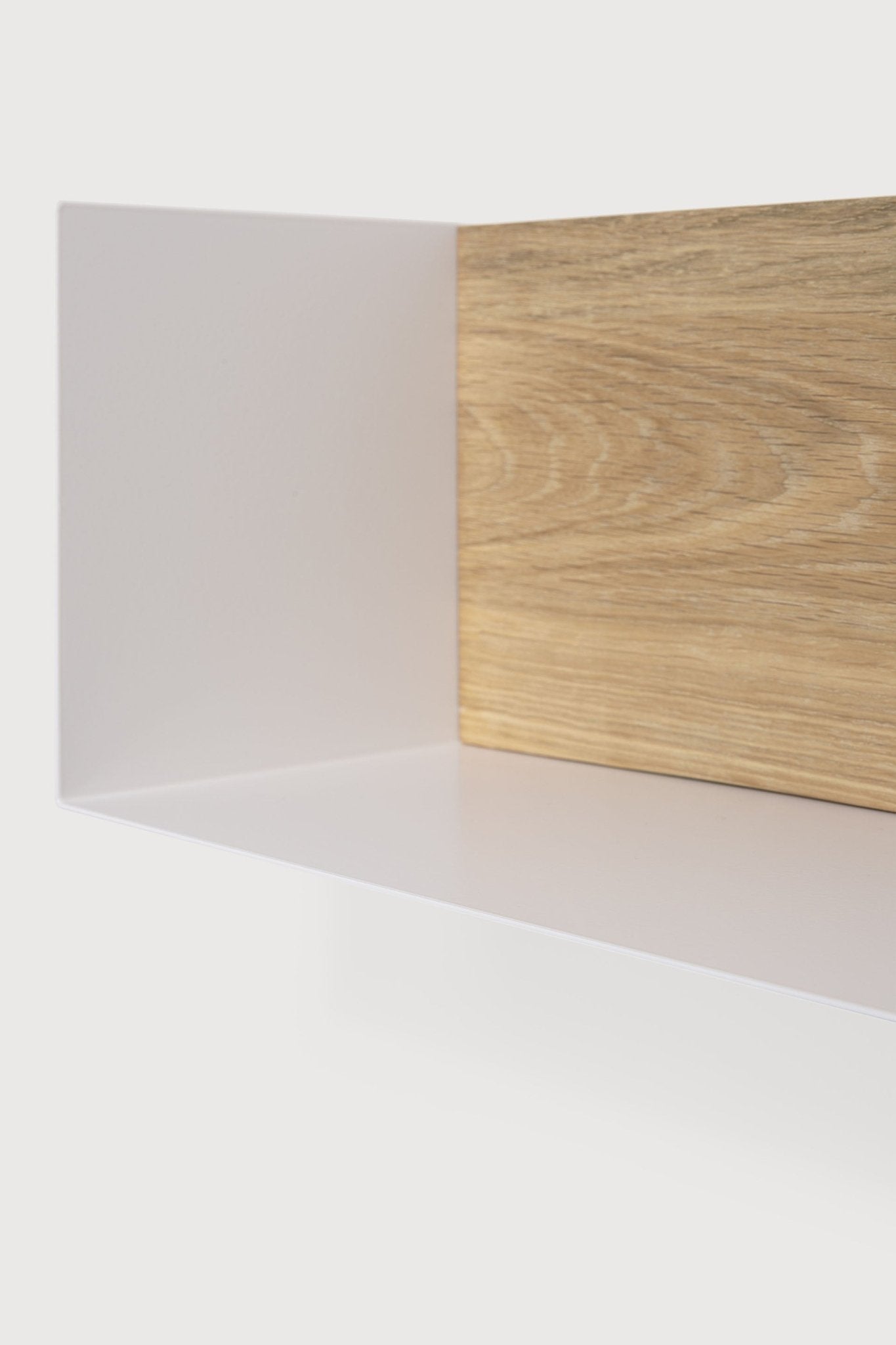 U shelf - oak - white metal White Cliff Studio Wall Shelf