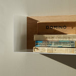 U shelf - oak - white metal White Cliff Studio Wall Shelf