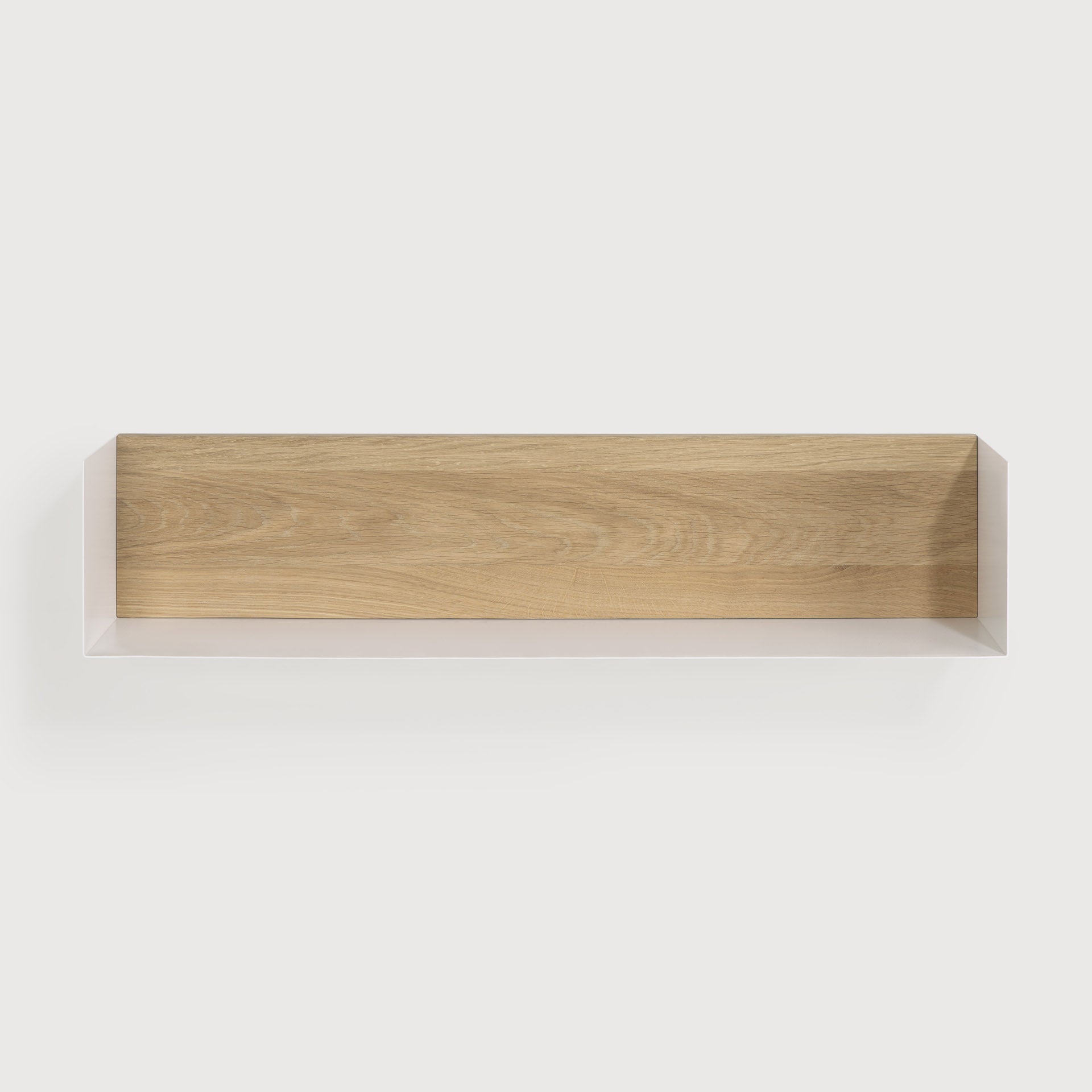 U shelf - oak - white metal White Cliff Studio Wall Shelf