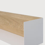 U shelf - oak - white metal White Cliff Studio Wall Shelf