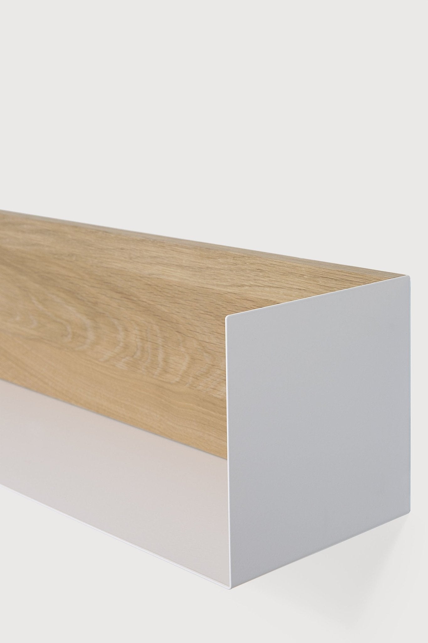 U shelf - oak - white metal White Cliff Studio Wall Shelf