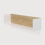 U shelf - oak - white metal White Cliff Studio Wall Shelf