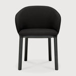 Unda dining chair - varnished oak - black - Charcoal fabric White Cliff Studio Dining Chair
