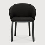 Unda dining chair - varnished oak - black - Charcoal fabric White Cliff Studio Dining Chair