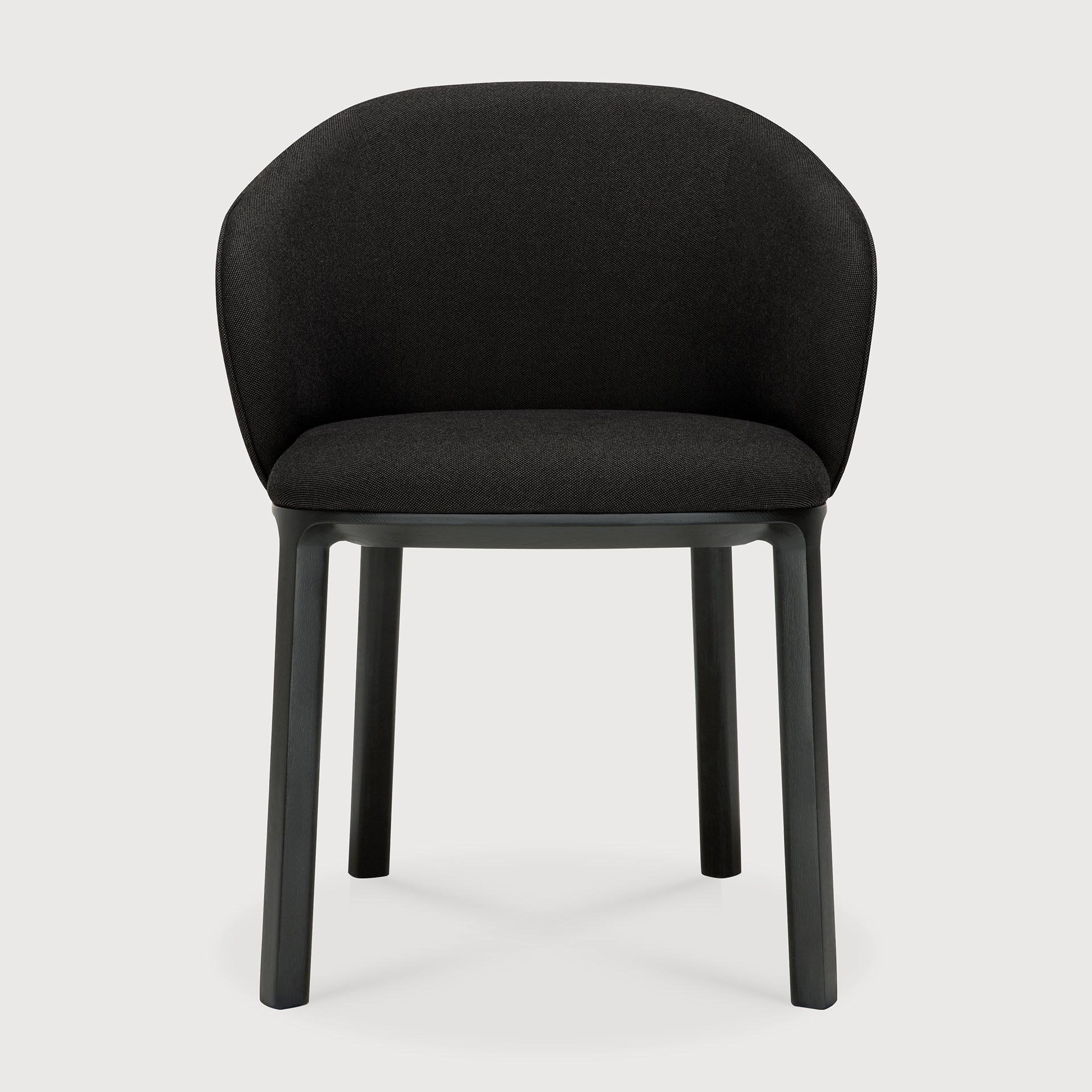 Unda dining chair - varnished oak - black - Charcoal fabric White Cliff Studio Dining Chair