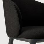 Unda dining chair - varnished oak - black - Charcoal fabric White Cliff Studio Dining Chair