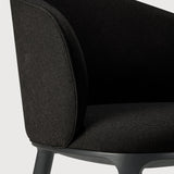 Unda dining chair - varnished oak - black - Charcoal fabric White Cliff Studio Dining Chair
