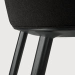 Unda dining chair - varnished oak - black - Charcoal fabric White Cliff Studio Dining Chair