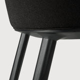 Unda dining chair - varnished oak - black - Charcoal fabric White Cliff Studio Dining Chair