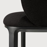 Unda dining chair - varnished oak - black - Charcoal fabric White Cliff Studio Dining Chair