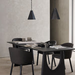 Unda dining chair - varnished oak - black - Charcoal fabric White Cliff Studio Dining Chair