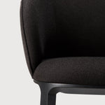 Unda dining chair - varnished oak - black - Charcoal fabric White Cliff Studio Dining Chair