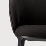 Unda dining chair - varnished oak - black - Charcoal fabric White Cliff Studio Dining Chair