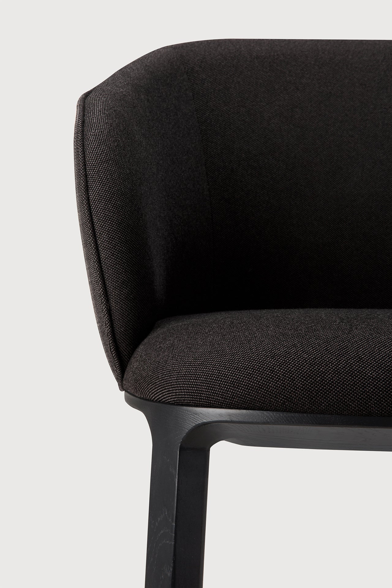 Unda dining chair - varnished oak - black - Charcoal fabric White Cliff Studio Dining Chair