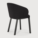 Unda dining chair - varnished oak - black - Charcoal fabric White Cliff Studio Dining Chair