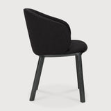 Unda dining chair - varnished oak - black - Charcoal fabric White Cliff Studio Dining Chair